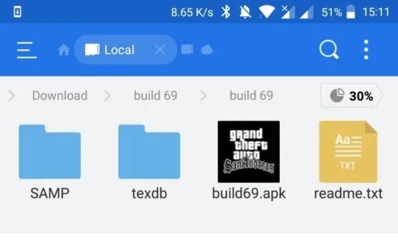 É preciso baixar e instalar o arquivo APK bluild69