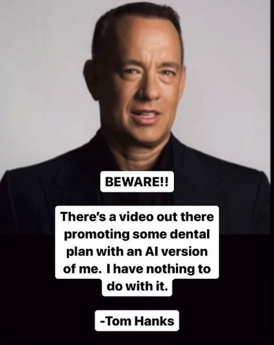 A primeira denúncia de Hanks sobre um deepfake seu.