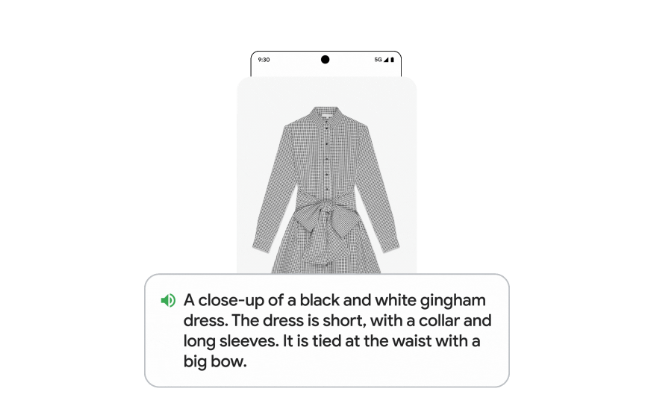 O TalkBack do Google foi reforçado com Gemini para descrever o conteúdo de imagens.