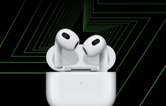 Os AirPods de 3ª geração.