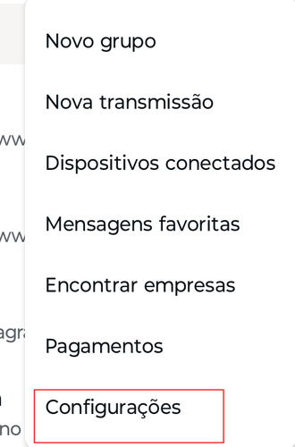 Acesse as configurações do aplicativo para alterar o tamanho da fonte do WhatsApp. (Fonte: TecMundo/Reprodução)