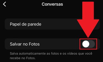 No iOS o nome da opção muda para "Salvar no Fotos".