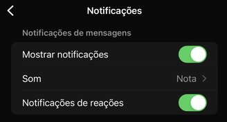 É possível escolher quais notificações serão mostradas na tela do seu celular.