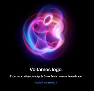 A Apple Store está indisponível temporariamente em preparação para os lançamentos do dia.