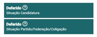 O status da sua inscrição aparece abaixo da foto do seu candidato.