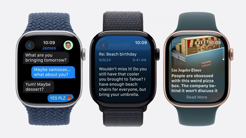 A linha Apple Watch Series lança com telas cada vez maiores.