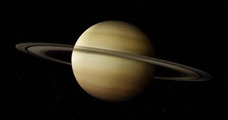 The planet Saturn is a gas giant in the Solar System.