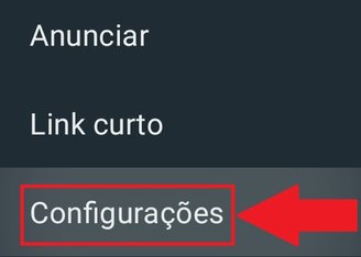 The "Settings" option is the last option in the list.