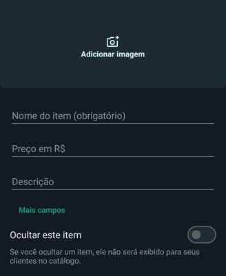 É preciso preencher todos os dados para cadastrar o seu item.