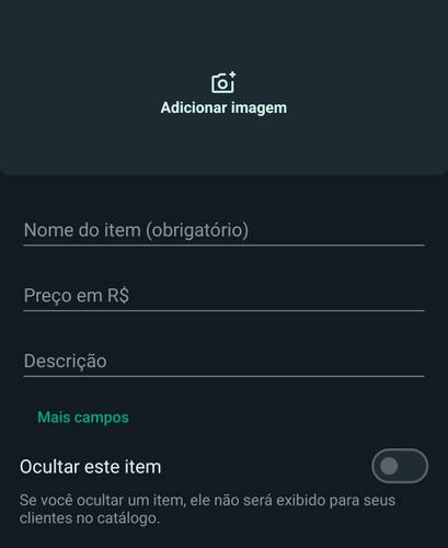 É preciso preencher todos os dados para cadastrar o seu item.