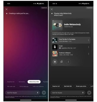 YouTube Music lança função para criar playlists personalizadas com IA 2 O Ask Music chegou ao YouTube Music Premium no app para Android.