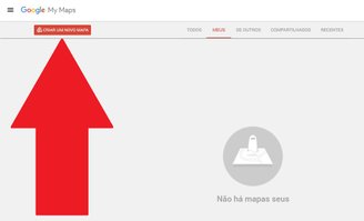 É preciso clicar na opção "Criar um novo mapa".