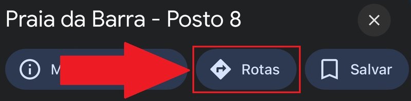 Aperte em "Rotas" para criar seu trajeto.