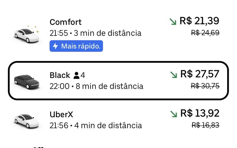 Escolha qual o tipo de veículo você pretende usar na sua viagem.