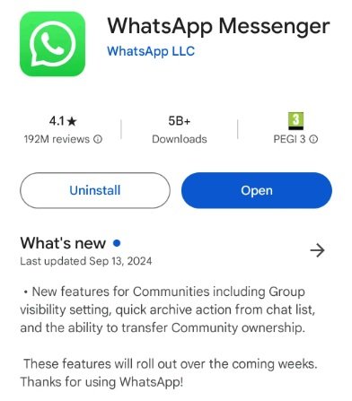 A atualização do WhatsApp confirmando os novos recursos