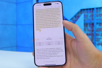 A nova IA da Apple pode reescrever textos, fazer resumos e muito mais.