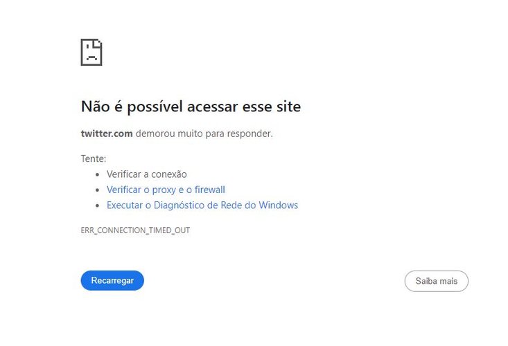 O X/Twitter voltou a ser bloqueado nesta quinta (19) após algumas horas disponível.