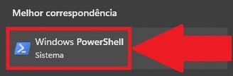 Clique no aplicativo "Windows PowerShell" para abrí-lo.