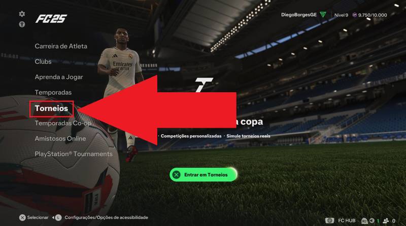 É preciso descer a tela para encontrar a opção 