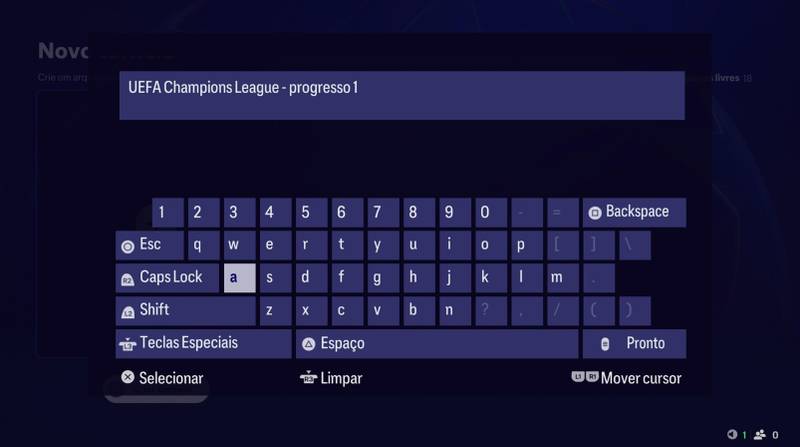 Você pode escolher o nome do progresso do seu torneio