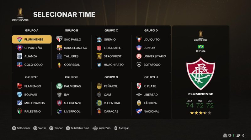 É possível jogar a competição de forma similar ao torneio original, ou mudar os clubes e seus respectivos grupos