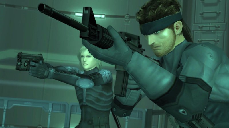 Raiden e Solid Snake em Metal Gear Solid: Sons of Liberty. 