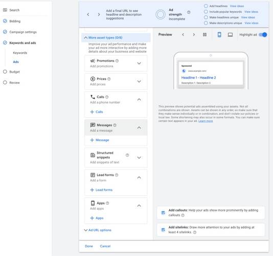 A ativação acontece no painel do Google Ads. (Imagem: Google/Divulgação)