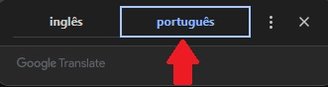 Clique em "Português" para traduzir o site.