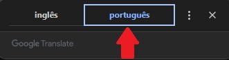 Clique em "Português" para traduzir o site.