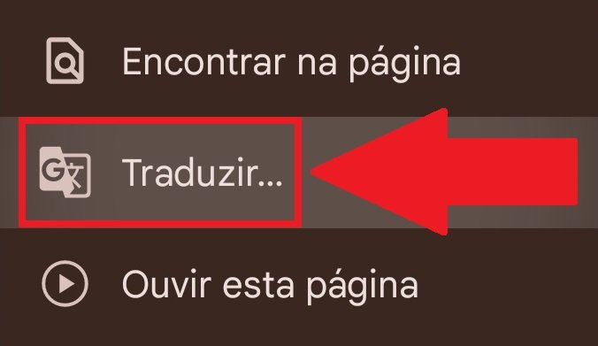 Aperte na opção "Traduzir..." para converter a página.