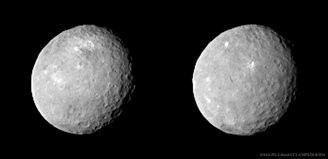 Ceres, localizado no cinturão de asteroides.