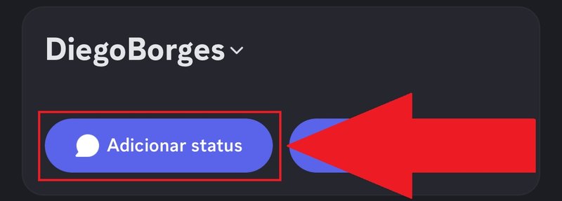 Aperte em "Adicionar status" para mudar a atividade personalizada no Discord.