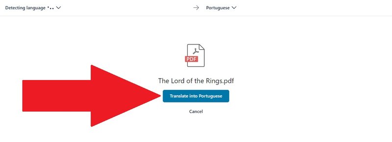 Clique em "Translate into Portuguese" para fazer a tradução para o português.