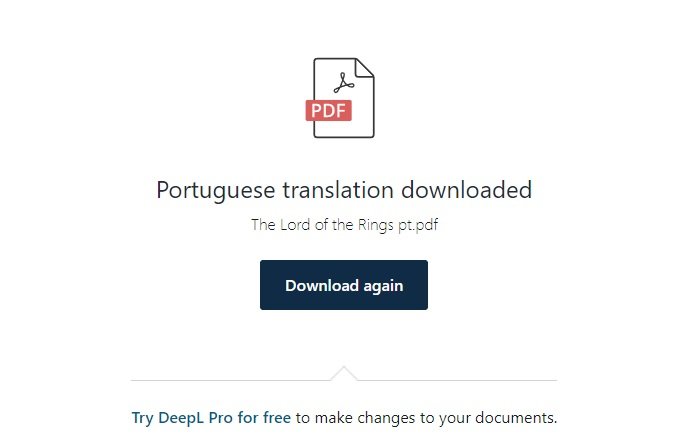 É possível fazer o download manual caso ele não comece automaticamente.