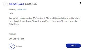 A One UI 7 Beta será liberada para testes públicos "quando o cronograma for confirmado".