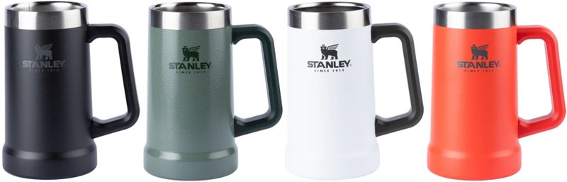 A Caneca Stanley da promoção de Oktoberfest vem nas cores Matte Black, Hammertone Green, Polar e Flame Red.