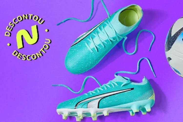 No Descontou da Netshoes você encontra até mesmo chuteiras da Adidas, bola da Penalty e meiões da Puma!