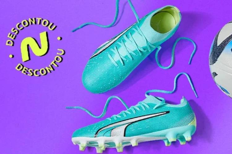 No Descontou da Netshoes você encontra até mesmo chuteiras da Adidas, bola da Penalty e meiões da Puma!