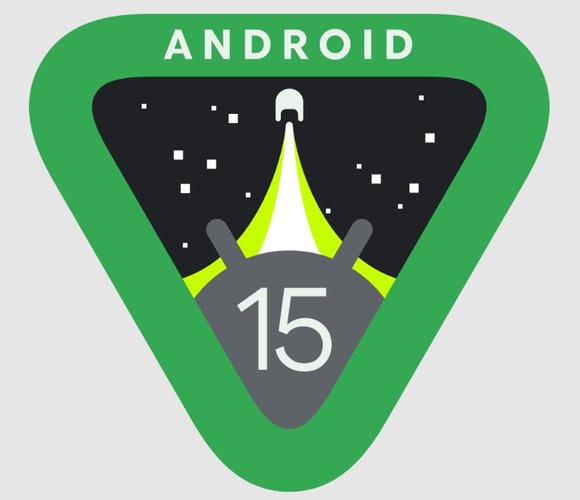 A logo do Android 15.