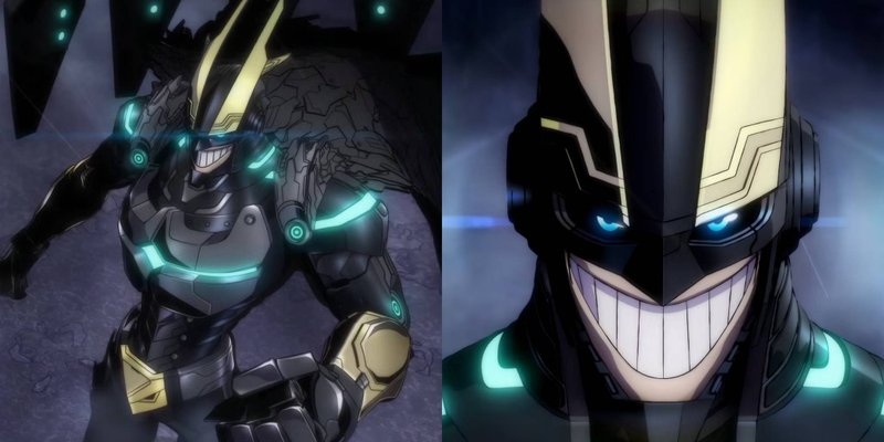All Might usa armadura para batalhar contra seu maior rival