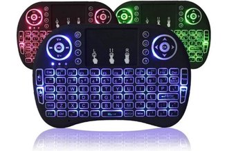 Exbom wireless keyboard works with 2.4 Ghz dongle.
