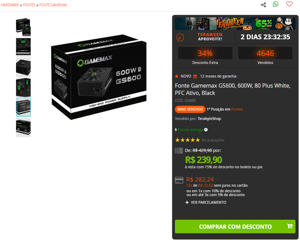 Fonte de 600W