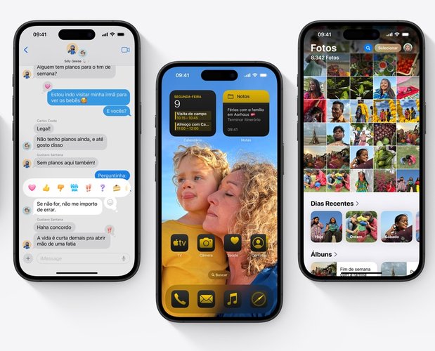 A interface do iOS 18.