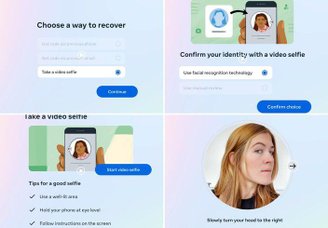 A recuperação por selfie de vídeo. (Imagem: Meta/Divulgação)