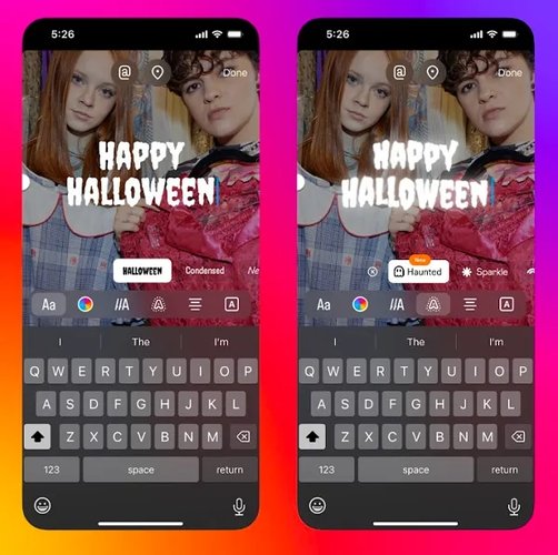 O Instagram adicionou fontes, temas e outras ativações para ajudar você a entrar no clima de Halloween.