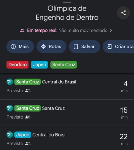 Os horários de trens e outros meios de transporte são exibidos no Google Maps em tempo real