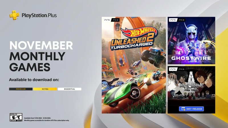 Jogos que chegarão em novembro aos assinantes do PlayStation Plus Essential.