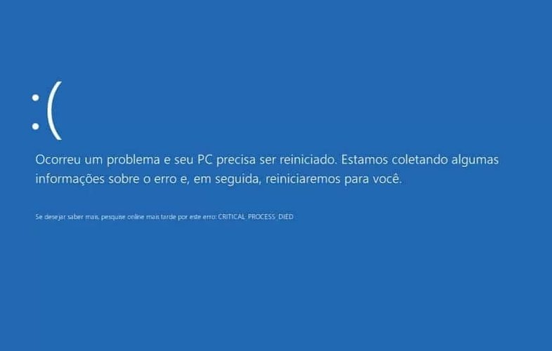 A tela azul da morte pode ser causada por um Windows corrompido, alguma peça com defeito, problemas na atualização do PC, etc. (Imagem: Reprodução)