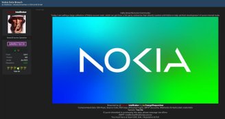 Postagem no BreachForums anuncia a venda de dados supostamente vazados da Nokia.