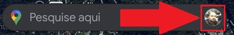 Aperte no ícone do perfil da sua conta Google.
